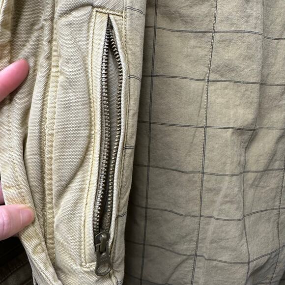XXL Vtg The Territory Ahead Canvas Barn Jacket Tan Flannel Lined Hunt Chore Coat - Picture 7 of 10
